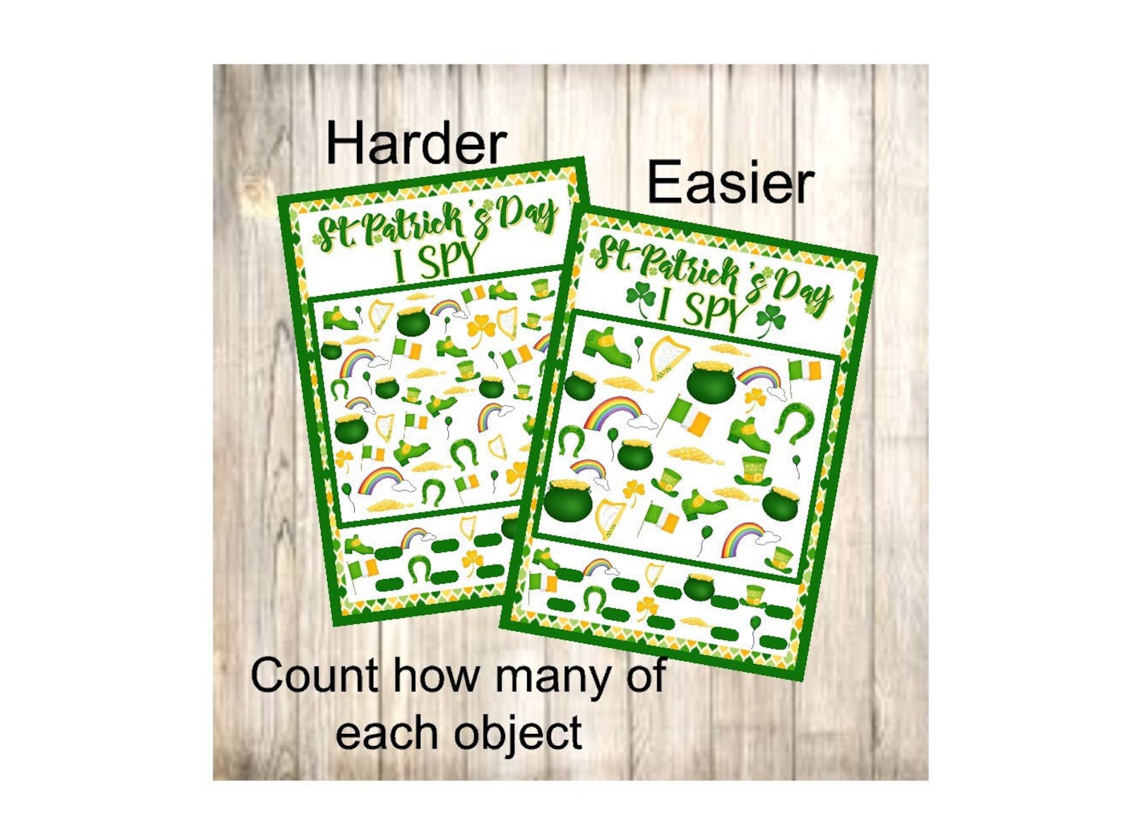 St. Patrick's Day Game, Printable I Spy Cards, St. Patrick's Day ...