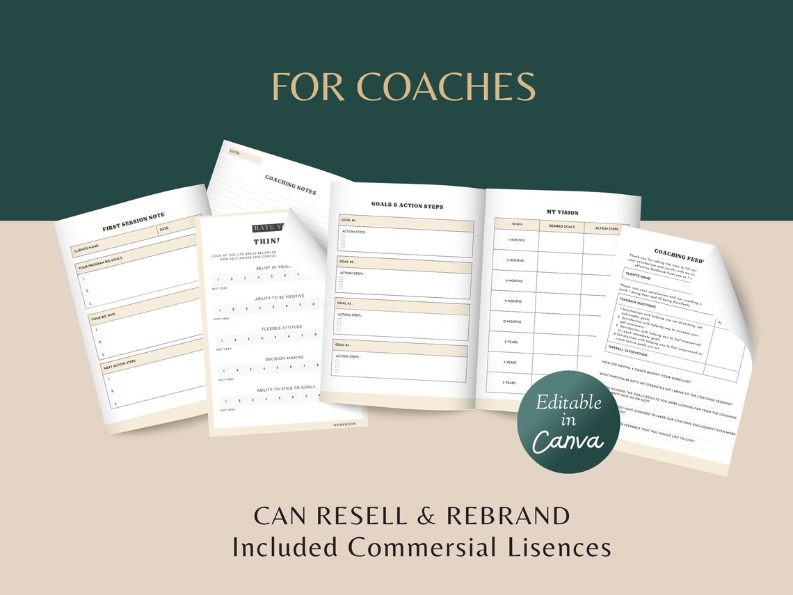 Coaching Session Worksheets |coaching Toolkit |coaching Worksheet ...