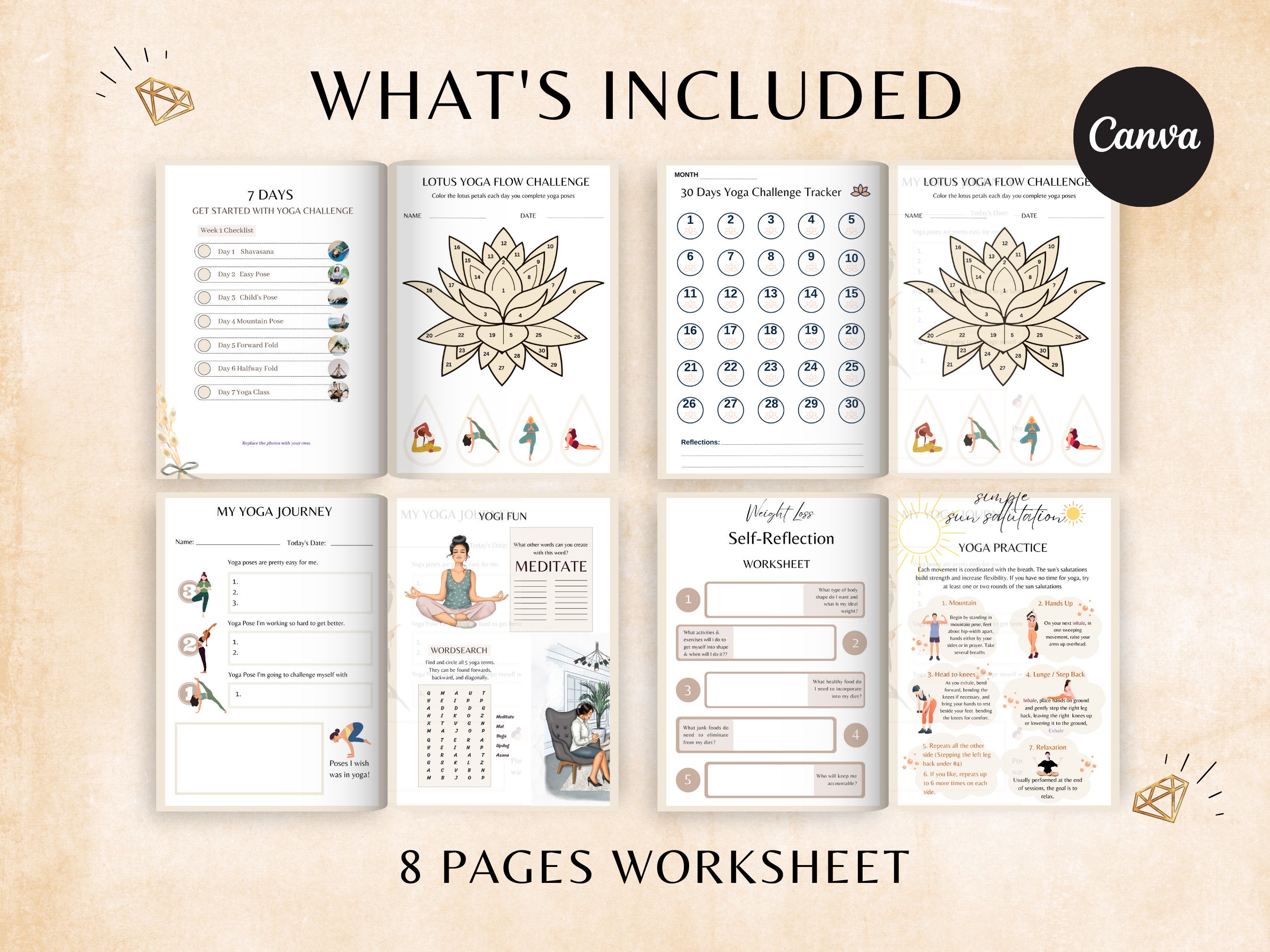 Yoga for Beginners Done for You Worksheet, Coaching Program for Health ...