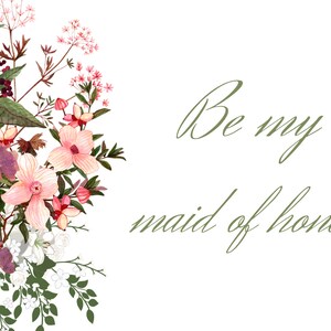 Floral Maid of Honor Card