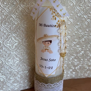 Baptiam Candle Personalized ,BOY,GIRL Veladora -recuerdo para bautizo