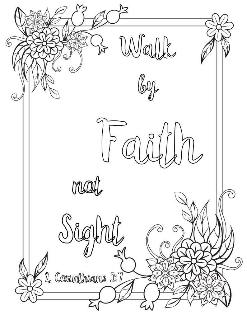 Faith Coloring Book: Bible Verse Pages for Adults (printable) - Etsy