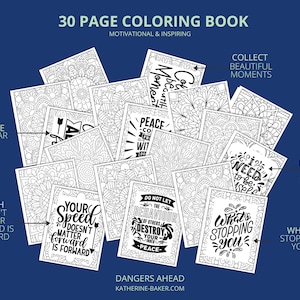 Motivational Coloring Book: 30 Page Inspirational Designs (PDF)