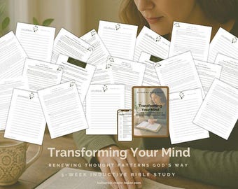 Transforming Your Mind Bible Study: 5-Week Inductive Workbook (PDF Download)