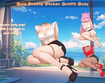 Gold Hübsches Vtuber Outfit Body | Gebrauchsfertig