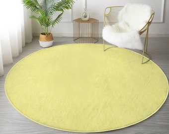 Gelber runder Teppich, Gelber Teppich, Teppich, Teppich, Büro Dekor, Teppich