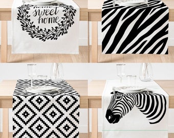 Zebra Table Runner, Home Sweet Home Zebra Pattern Decorative Table Linens, Home Design Textile