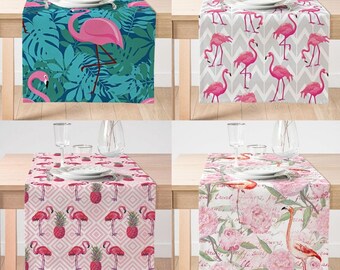 Pink Flamingo Table Runner, Flamingo Pattern Table Cover, Summer Home Decoration Flamingo Linens