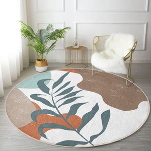 Abstract Circle Carpet, Abstract Round Rug, Minimalist Decorative Area Rug, Non Slip Round Rug, Bedroom Area Rug, Living Room Floor Carpet