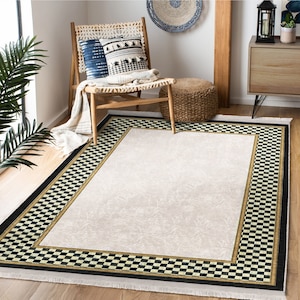 Tappeto da soggiorno a scacchi, tappeto lavabile decorativo per la casa, tappeto di lusso design per camera da letto