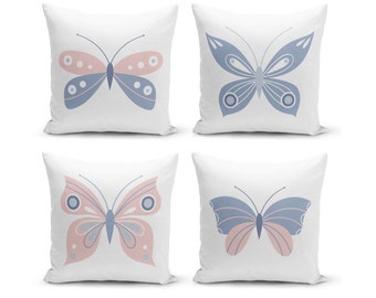 Butterfly Throw Pillow Covers, Butterfly Pattern Cushion Covers, Patio Outdoor Home Decor Throw Pillow by Homeezone