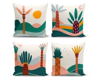 Palm Trees Pillow Covers, Abstract Palm Tree Cushion Covers, Palm Tree Home Decorative Throw Pillow, Living Room Pillow Cases