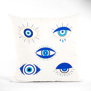 Evil Eye Throw Pillow: Good Vibes Home Decor Cushion Cover