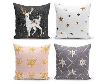 Winter Christmas Pillow Covers | Deer Home Decor Cushion | Xmas & Winter Decoration Cases