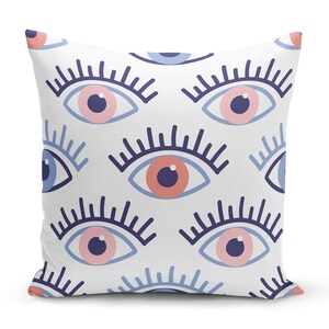 Evil Eye Pattern Pillow Cover: Decorative Throw Cushion