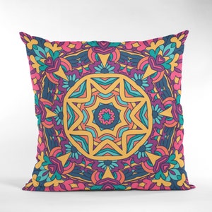 Mandala Pillow Cover: Boho Decor Throw Cushion