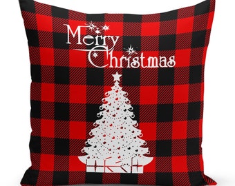 Christmas Gift Pillow Cover, Winter Christmas Decoration Throw Pillow, Merry Christmas Pattern Cushion Covers by Homeezone