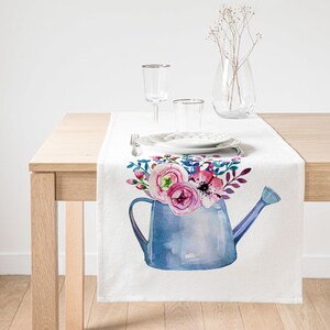 Blue Table Runner, Blue Home Decorative Table Cloths, Summer Home Decor Table Cover