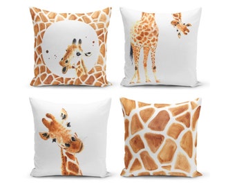 Federa per cuscino con motivo giraffa, fodera per cuscino decorativo per camera dei bambini, fodera per cuscino stampata giraffa, federa per cuscino decorativo per camera dei bambini