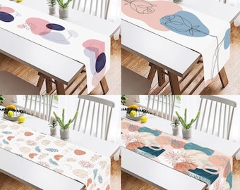 Abstract Table Runner, Bohemian Home Decoration Table Linens, Housewarming Gift Home Textile