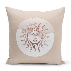 Boho Sun Pillow Cover: Polyester Cotton Throw Cushion