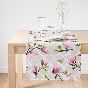 Flower Table Runner, Floral Design Table Cloths, Summer Home Design Table Cover, Housewarming Gift Home Textile