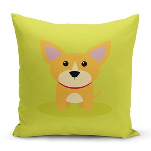 Kids Room Cute Dogs Patterned Pillow Cover, Dogs Printed Pillow Case, Nursery Room Decor Cushion Cover, Kids Room Pillow Case