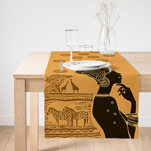 African Style Table Runner, Ethnic Home Decoration Table Cover, Traditional Kitchen Design Table Linens