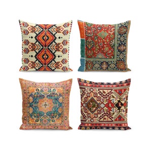 Türkische Kelim Kissenbezüge, Kelim Gemusterte Kissenbezug, Teppich Design Dekokissenbezug, Wohnzimmer Dekoration Kissenbezug