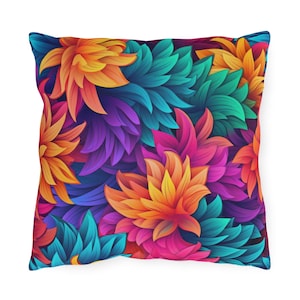 Tropical Floral Design Cushions, Patio Decorative Pillow Case, Colourful Home Textile Throw Pillow