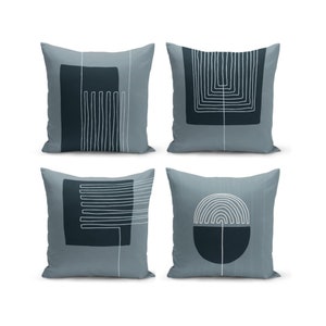 Dark Abstract Pillow Covers. Abstract Decorative Pillow Cases, Boho Home Style Cushion Covers, Minimalist Home Decor Pillow Cover