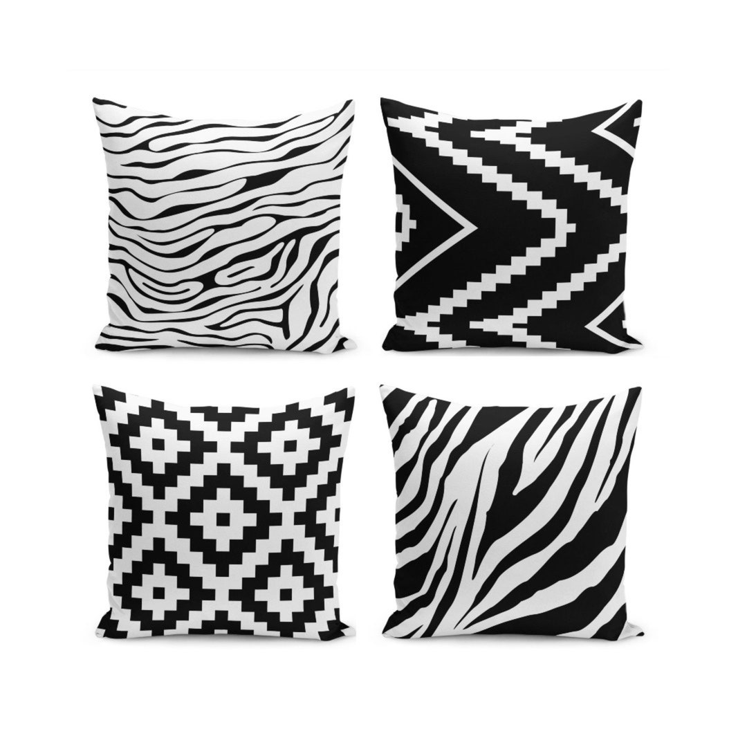 Black and White Pillow Cover Modern Home Decor Living Room Etsy