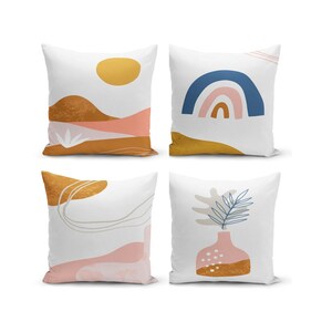 Abstract Boho Pillow Cover: Polyester Cotton Throw Pillow