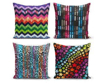 Colorful Throw Pillow Cover| Rainbow Cushion Pillow Cover| Living Room Pillow Cover| Sofa Pillow Case| Colorful Decoration Pillow Cover