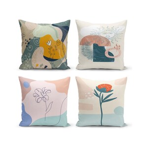 Living Room Pillow Covers| Minimalist Decorative Pillow Cover| Bedroom Decor Pillow Cover| Flower Printed Pillow Case