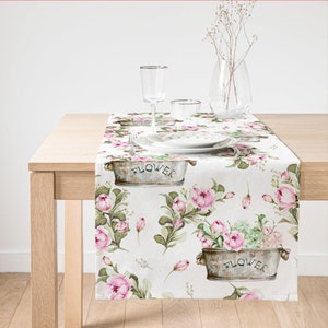 Floral Table Runner: Summer Flower Design, Living Room Linens