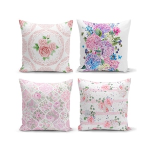 Pink Rose Pillow Cover: Floral Home Decor, Polyester Cotton Cushion