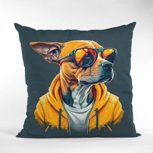 Cool Style Dog Pillow Cover, Animal Lovers Home Gift Cushion Cover, Living Room Sofa Decor Dog Pattern Pillow