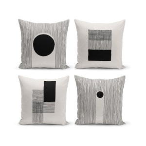 Abstract Pillow Covers, Abstract Pillow Case, Black and White Throw Pillow Covers, Minimalist Home Decoration Cushion Cover
