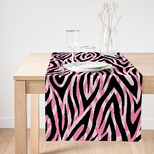Pink Zebra Print Table Runner: Colorful Kitchen Decor
