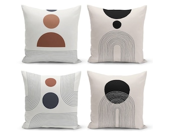 Abstract Boho Pillow Cover, Abstract Home Design Throw Pillow Cover, Bohemian Room Decor Pillow Case, Daily Use Decorative Cushion Cover