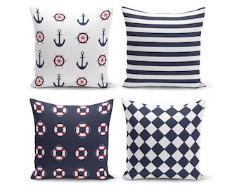 Marine Pillow Covers, Boat Decorative Cushion Covers, Anchor Pillow Case, Sail Decoration Throw Pillow Cover, Summer Home Decoration Pillow