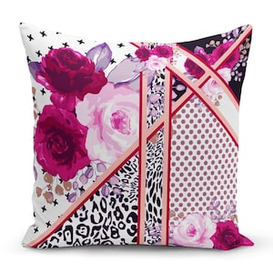 Pink Rose Pillow Cover: Floral Decorative Throw Pillow