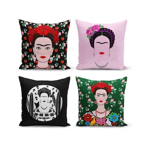 Frida Pillow Cover: Decorative Patterned Cushion, Polyester Cotton Blend