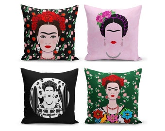 Frida Pillow Cover: Decorative Patterned Cushion, Polyester Cotton Blend