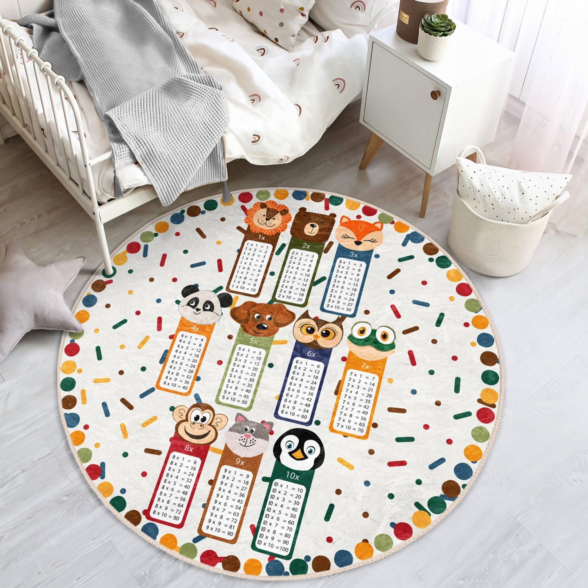 Multiplication Table Kids Rug, Multiplication Table Nursery Room ...
