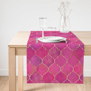 Purple Moroccan Table Runner: Modern Home Decor