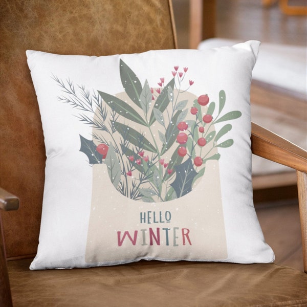 Hello Winter Pillow Etsy