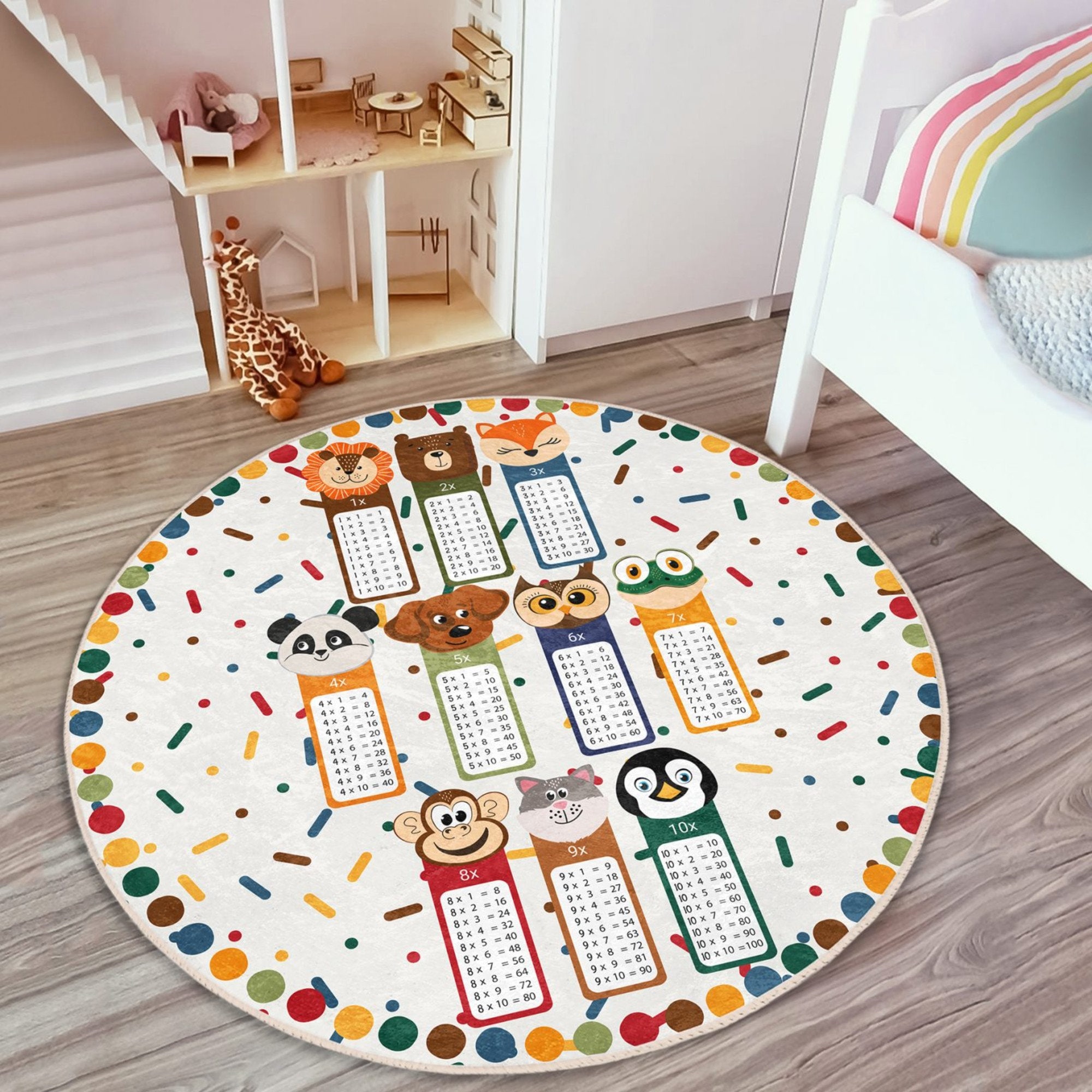 Multiplication Table Kids Rug, Multiplication Table Nursery Room ...
