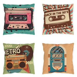 Retro Tape Design Pillow Cover: Vintage Home Decor